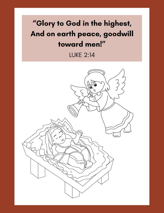 Jesus Coloring Book Luke 2:14 Page