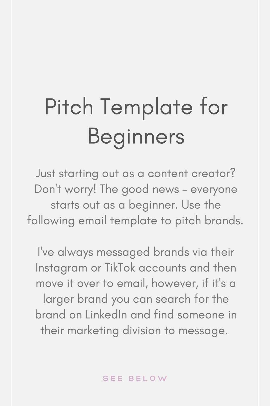 Pitch Template for Beginners