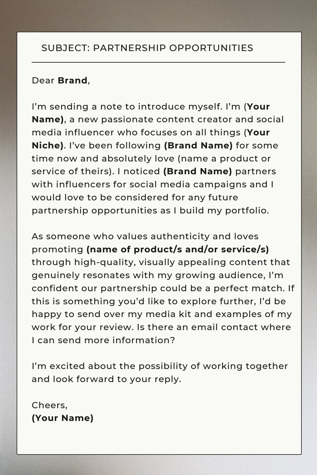 Partnership Email Template